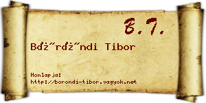 Böröndi Tibor névjegykártya