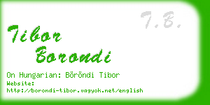 tibor borondi business card