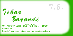 tibor borondi business card